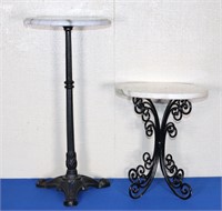 (2) Vintage Marble Top Plant Stands