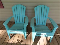 2 Plastic Adirondack Chairs
