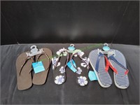 (3) Women's Flip-Flop Sandals, Size 5-6