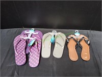 (4) Women's Flip-Flop Sandals, Size 5-6