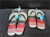 (3) Men's Flip-Flop Sandals, Size 10-11
