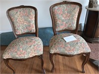 PAIR OF UPHOLSTERED CHAIRS WITH TACK NAIL TRIM