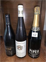 2 SEALED BOTTLES OF GERMAN WINE AND BOTTLE OF