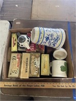 Cigar boxes and steins as-is