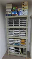 Plastic Storage Shelf & Contents