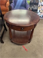 Round side table with drawer
