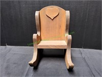 12" Wooden Doll Rocking Chair w/ Heart