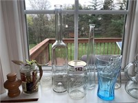 BLUE COKE GLASS, VINTAGE GLASS JARS/CONTAINERS