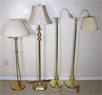 (4) Brass Floor Lamps