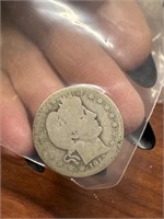 1913 D Barber Quarter Dollar coin