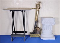 Fireplace Tools, Table + Plant Stand