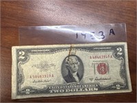 1953A two dollar bill red seal