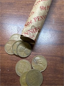 roll of wheat pennies