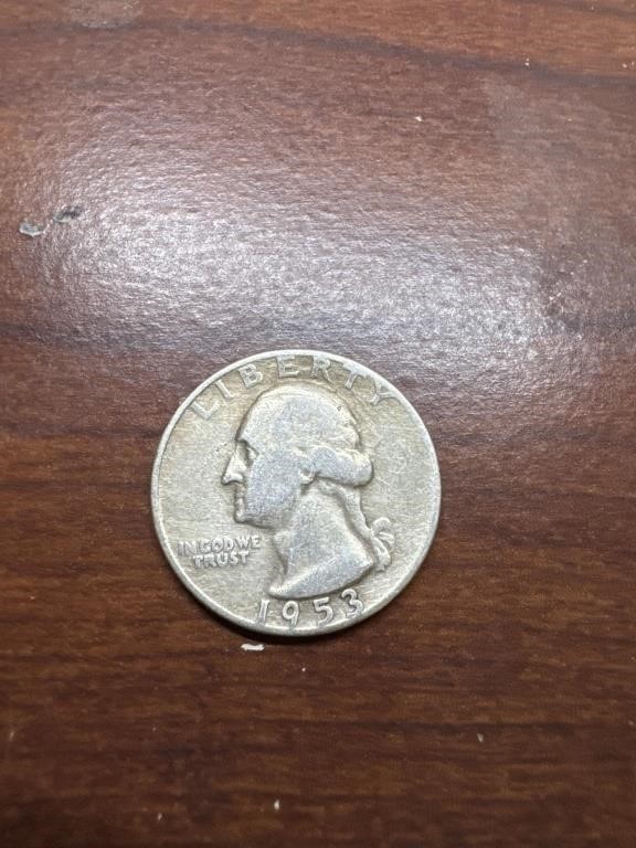 1953 silver quarter