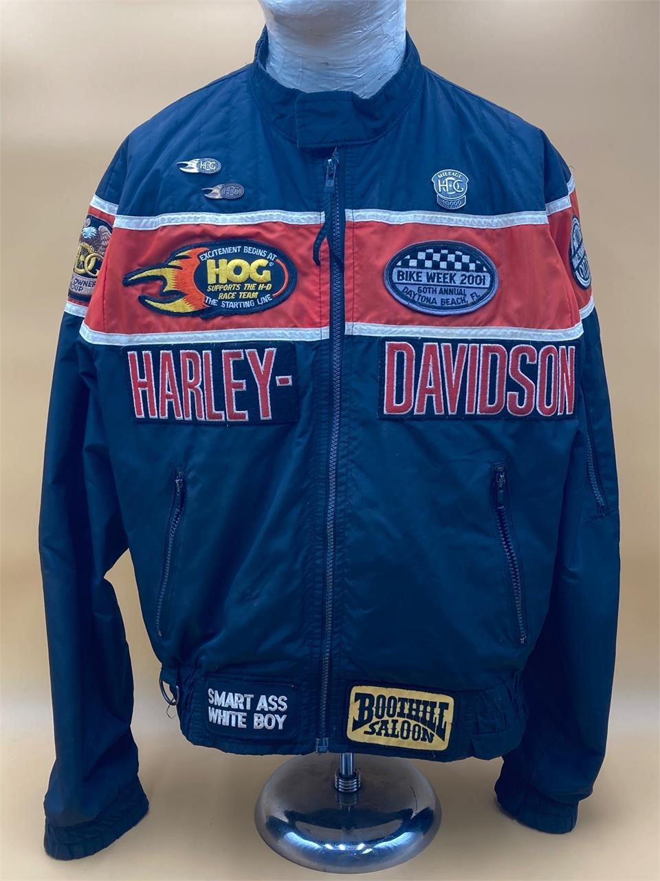 Patched Harley-Davidson Racing Nylon Jacket