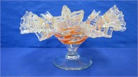Art Glass Ruffled Center Piece Bowl