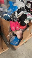 Large box of misc shoes