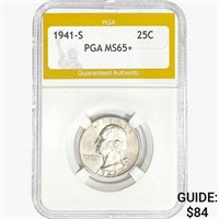 1941-S Washington Silver Quarter PGA MS65+