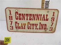 CLAY CITY INDIANA LICENSE PLATE