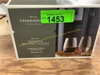 Threshold set of 4 stemless wine glasses