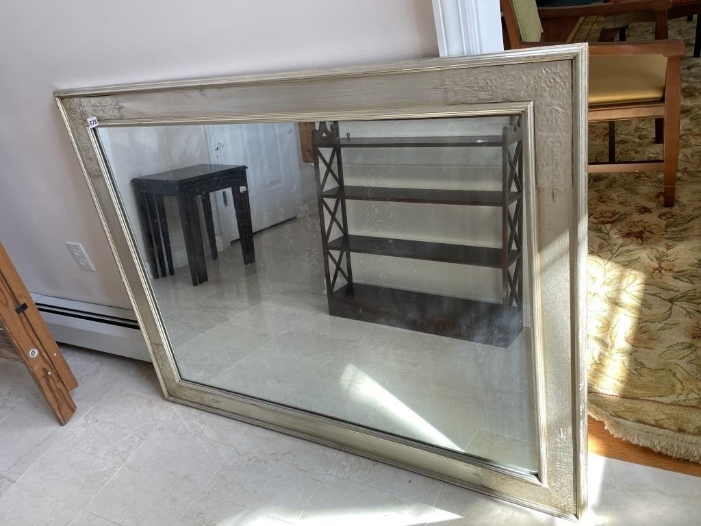 MIRROR WITH GOLD PAINTED WOODEN FRAME WITH SOME