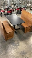 LOT: 6 sections OAK FINISH WOOD BOOTH SEATING