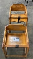 1LOT 2-Stackable Restaurant Wood High Chair,