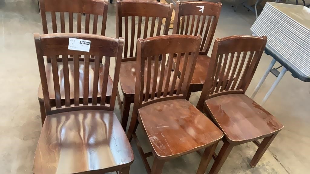 1 LOT 6-WOOD DINER CHAIR (SOME SCRATCHER )