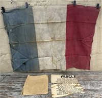 1917 French flag w/ historical note
