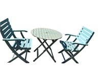 TWO CHAIR BLUE COMPOSITE BISTRO SET WITH SLIGHT