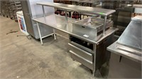 1 Stainless Steel 90in  Prep Table w/ 3 Drawers on