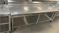 1 Stainless Steel 8ft Rolling Prep Table w/ 1