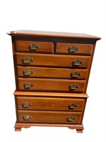 ETHAN ALLEN CHEST ON CHEST 7 DRAWERS 40" H X 20"W