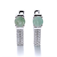 Emerald & White Zircon Earrings