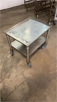 STAINLESS ROLLING APPLIANCE CART, 21w x 27d x 23h
