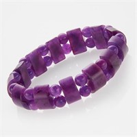 Purple Quartz Bead Stretch Bracelet