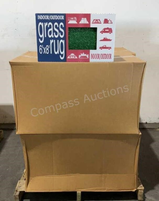 (4) 6ct Boxes of 6'x8' Grass Turf Rugs