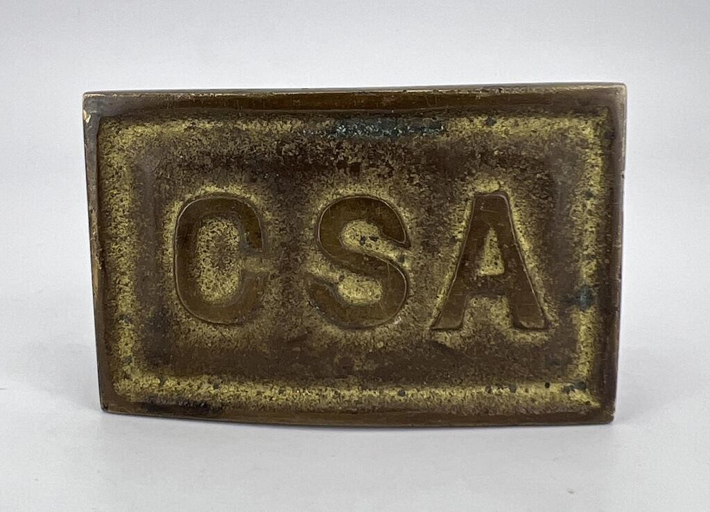 Bronze Civil War CSA Belt Buckle