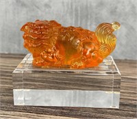 Chinese Art Glass Fu Lion Liuligongfang