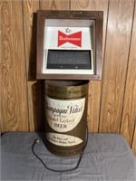 Budweiser clock & champagne trashcan slot machine