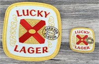 Vintage Lucky Lager Beer Jacket Pouches