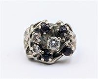 Vintage Diamond & Garnet 14k Ring