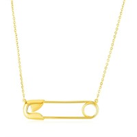 14k Gold Safety Pin Necklace