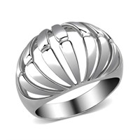 Catchy High Polished Openwork Dome Ring