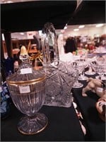 Two Heisey crystal items: 11 3/4" basket and