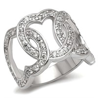 Chic .20ct White Sapphire Open Hearts Ring