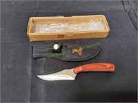 7" Elk Ridge Wood Handle Knife w/ Nylon Sheath