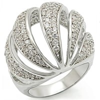 Round .20ct White Sapphire Swirling Dome Ring
