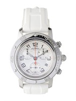 Hermes Clipper Diver Chrono Silver Dial Watch 36mm