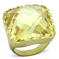 Grand 23.50ct Citrine Matte Gold Plated Ring